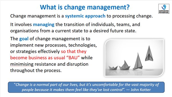 Change management diagram from the article